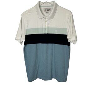 Original Penguin Striped Short Sleeve Polo Shirt Men's Munsingwear‎ Blue Large